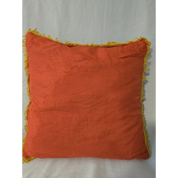 VTG Velvet Japanese Souvenir Pillow With Fringe Map Retro 70's Bohemian - Picture 5 of 9